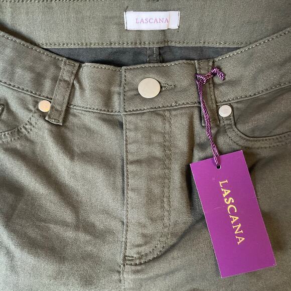 Lascana Women Skinny Khaki Pants size 2 US Olive Green Mid Rise Stretch NWT - Picture 8 of 11